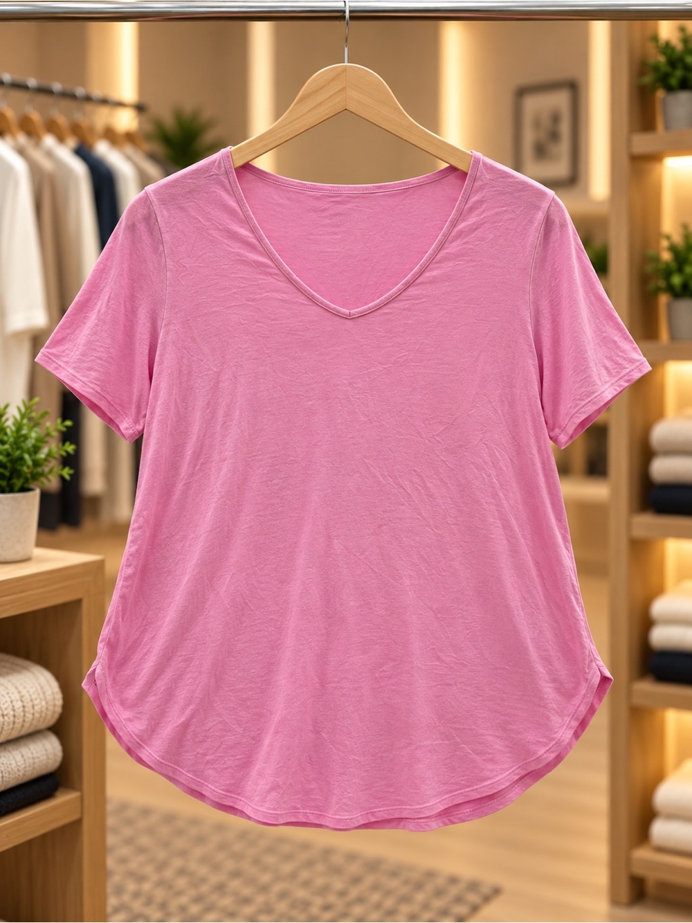 torrid Pink V-Neck Short Sleeve Tee